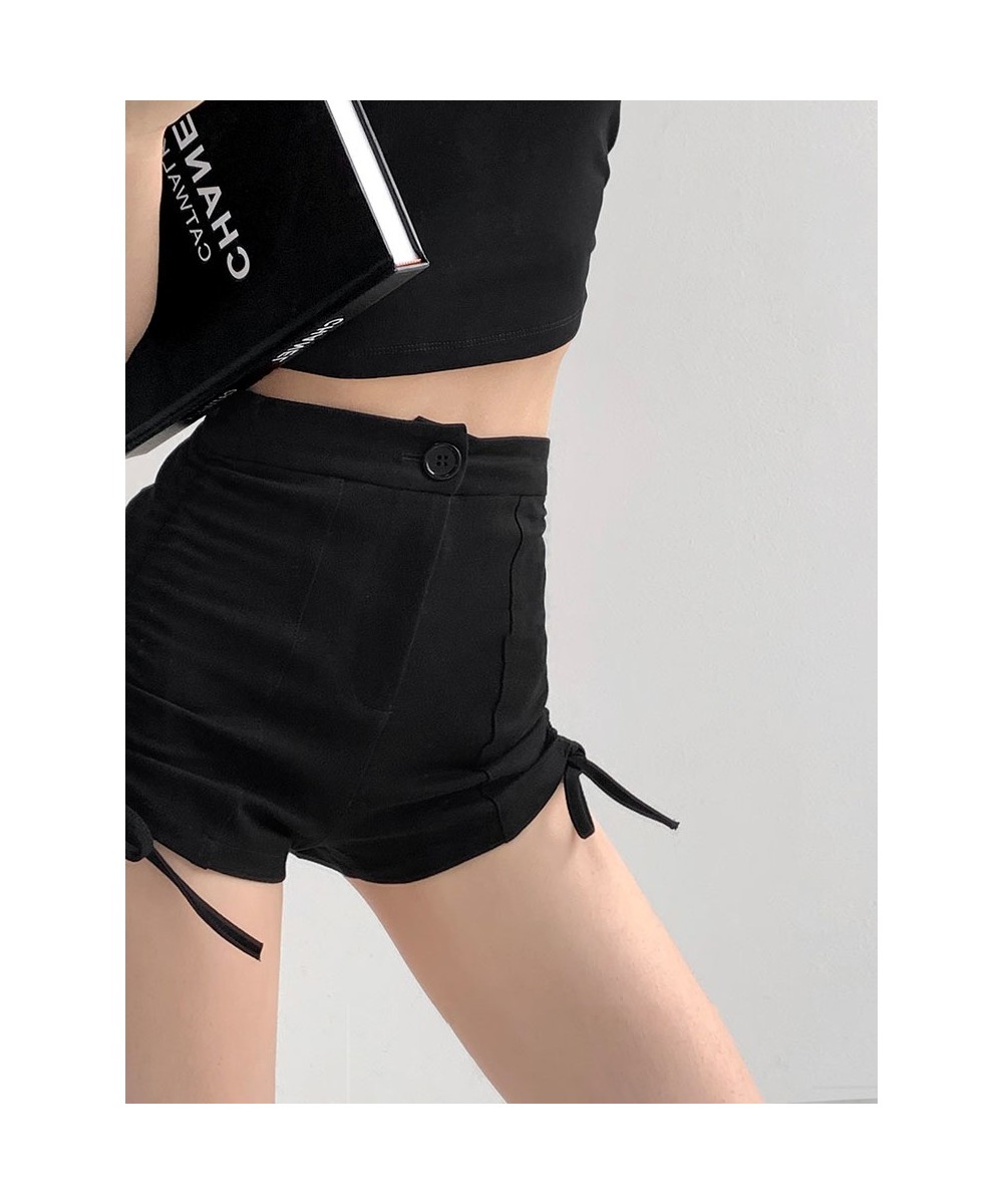 Summer Fashion Young Girl Elastic Denim Shorts Sexy Female Casual Green Trend Drawstring High Waist Tight A-line Short Pants ...