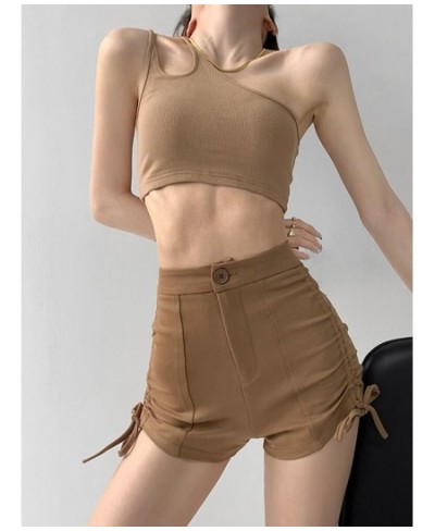 Summer Fashion Young Girl Elastic Denim Shorts Sexy Female Casual Green Trend Drawstring High Waist Tight A-line Short Pants ...