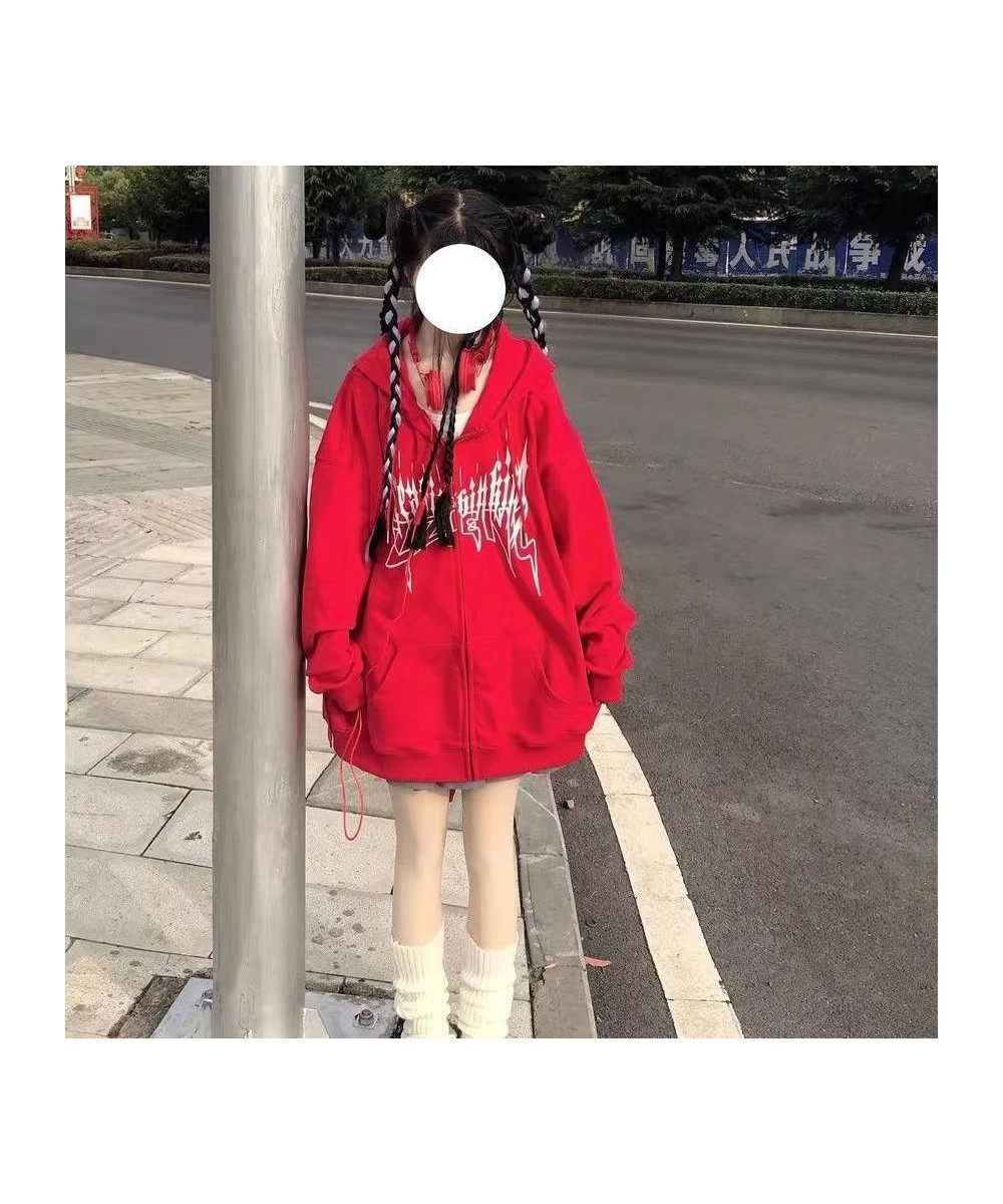 Gothic Harajuku Zip Up Hoodies Women Mall Goth Tops Japanese Streetwear Kawaii Hooded Sweatshirt 2022 Autumn Pullovers $46.40...