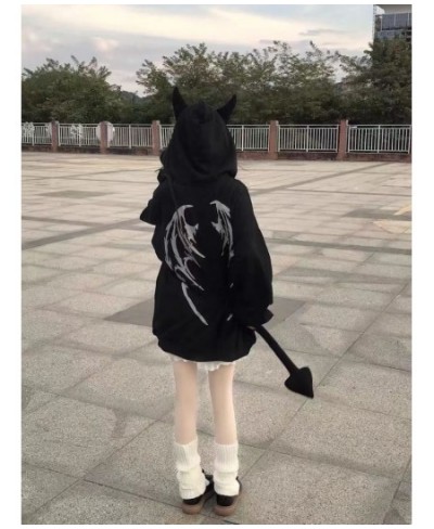 Gothic Harajuku Zip Up Hoodies Women Mall Goth Tops Japanese Streetwear Kawaii Hooded Sweatshirt 2022 Autumn Pullovers $46.40...