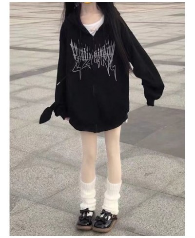 Gothic Harajuku Zip Up Hoodies Women Mall Goth Tops Japanese Streetwear Kawaii Hooded Sweatshirt 2022 Autumn Pullovers $46.40...