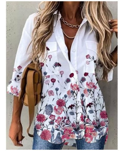 New Fashion Women Blouse Shirt Spring Summer White Shirts Elegant Turn-Down Collar Casual Office Basic Tops Blusas Clothes $3...