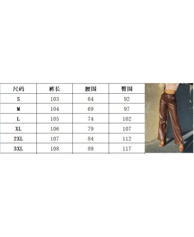 Pure Color Leather Pants Fashion New Casual High Elastic Pu Leather Pants Straight Leggings Elegant Women Pants Female Clothi...