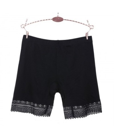 Modal Lace Safety Short Pants Women Seamless Underwear Mid-Waist Plus Size Panties Anti-Light Safety Shorts $15.69 - Underwear