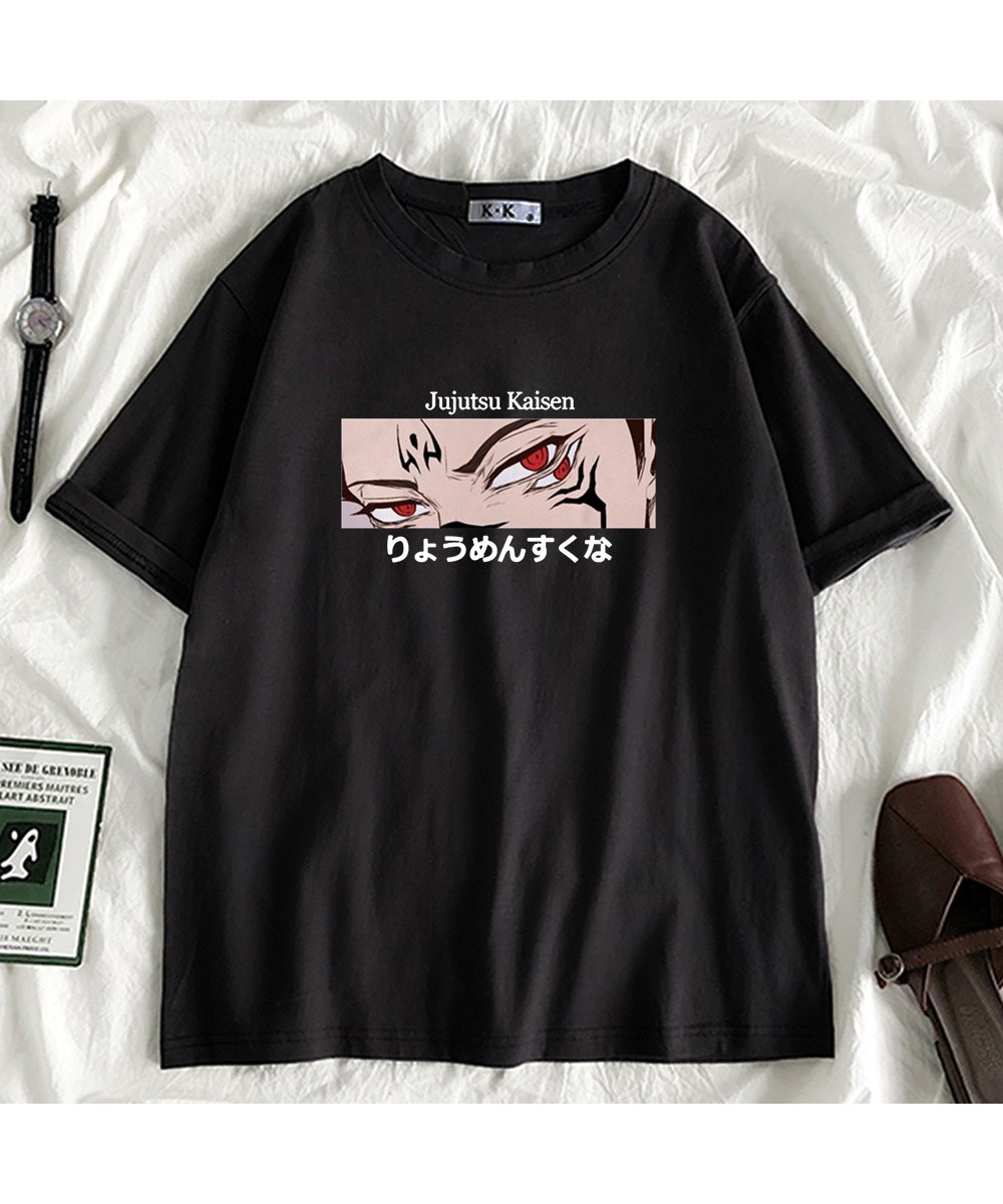 Oversized T-shirt Jujutsu Kaisen Gojo Satoru Yuji Itadori Funny Graffiti Printed Harajuku Anime Unisex T-shirts Women Tees To...