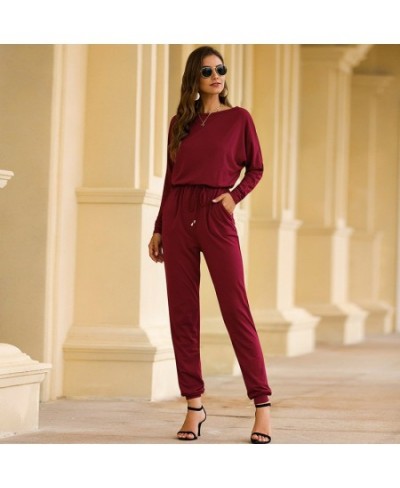 Autumn Lace Up Fashion Womens Casual Loose Jumpsuits Casual Ankle Banded Pants Rompers Jumpsuit Playsuit For Women 2023 $32.4...