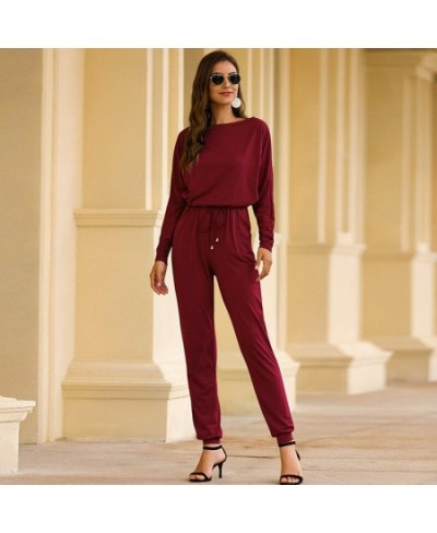 Autumn Lace Up Fashion Womens Casual Loose Jumpsuits Casual Ankle Banded Pants Rompers Jumpsuit Playsuit For Women 2023 $32.4...