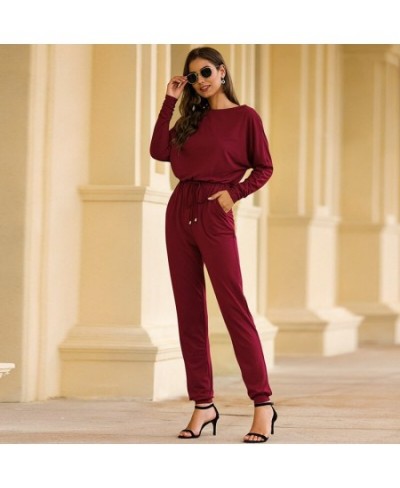 Autumn Lace Up Fashion Womens Casual Loose Jumpsuits Casual Ankle Banded Pants Rompers Jumpsuit Playsuit For Women 2023 $32.4...