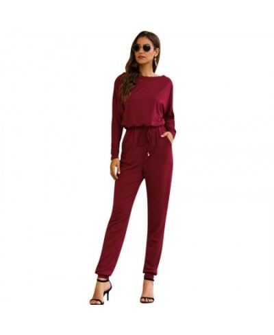 Autumn Lace Up Fashion Womens Casual Loose Jumpsuits Casual Ankle Banded Pants Rompers Jumpsuit Playsuit For Women 2023 $32.4...