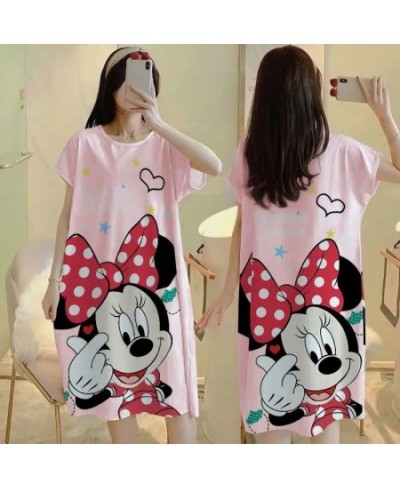 Hello Kitty Print Cartoon Sleepwear Cute Nightdress Daisy Mickey Duck Thin Summer Female Pajamas Nighty Home Wear $30.90 - Sl...