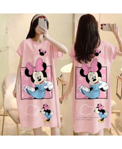 Hello Kitty Print Cartoon Sleepwear Cute Nightdress Daisy Mickey Duck Thin Summer Female Pajamas Nighty Home Wear $30.90 - Sl...