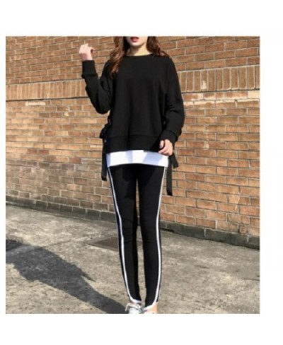 2023 Slim Black Hoodies Women Set Stripe Side Casual Two Piece Set Women Zipper Long Hooded Sweatshirt + Pant 3xl $41.04 - Su...