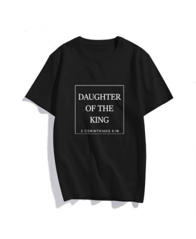 Christian T-Shirt Daughter of The King Letter Print Cute Women T-Shirt Jesus Shirt Harajuku Graphic Top Female Women T Clothe...