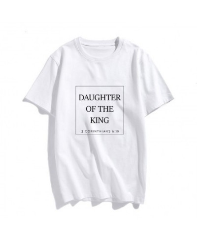 Christian T-Shirt Daughter of The King Letter Print Cute Women T-Shirt Jesus Shirt Harajuku Graphic Top Female Women T Clothe...