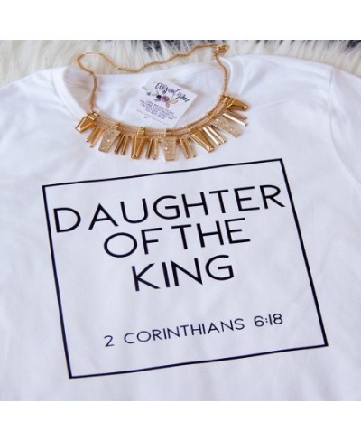 Christian T-Shirt Daughter of The King Letter Print Cute Women T-Shirt Jesus Shirt Harajuku Graphic Top Female Women T Clothe...