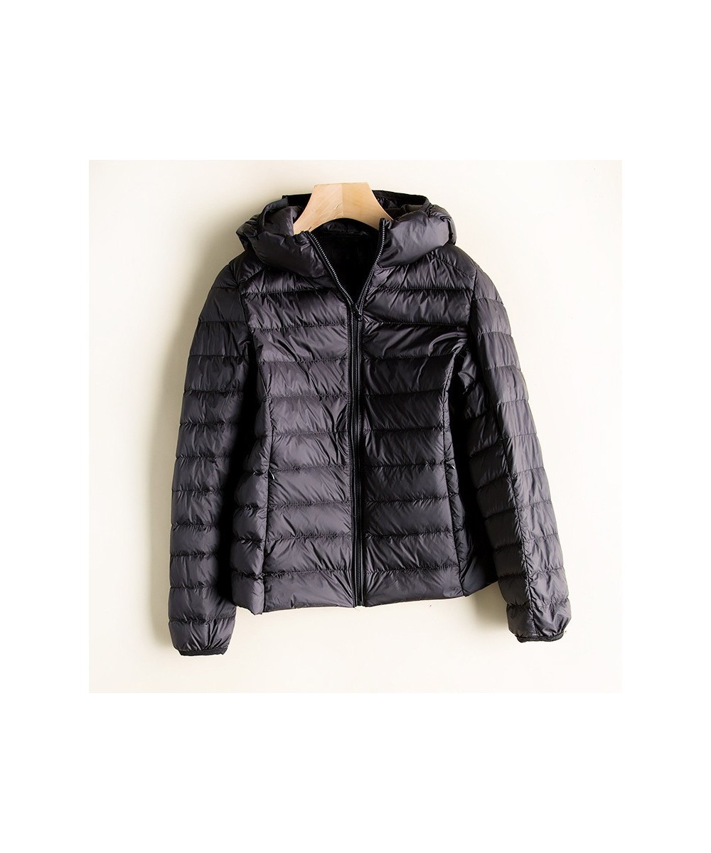 Winter Duck Down Jacket Women Ultra Light Slim Coat Autumn Short Thin Casual Hooded Puffer Jacket ED1136 $46.56 - Jackets & C...