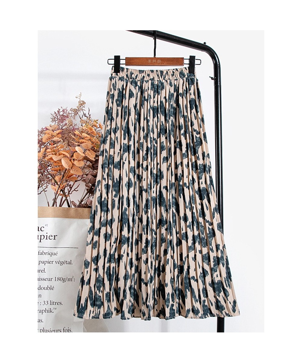 Leopard Print Long Maxi Pleated Skirt Women Fashion 2022 Summer Korean Elastic High Waist Aesthetic Chiffon Skirt Female $33....