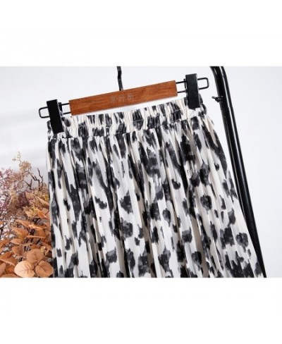 Leopard Print Long Maxi Pleated Skirt Women Fashion 2022 Summer Korean Elastic High Waist Aesthetic Chiffon Skirt Female $33....