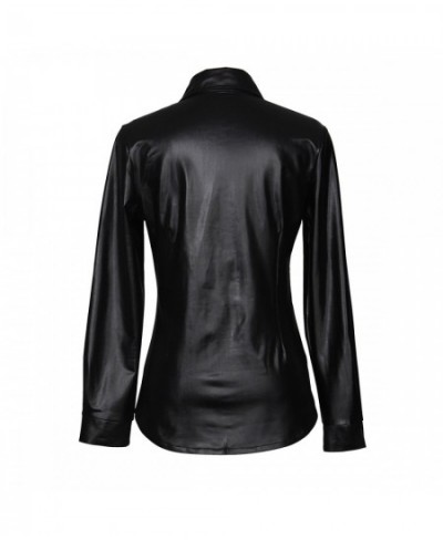 Women's PU Leather Long Sleeve Blouses Nightclub Sexy Women PU Shirt Fashion Female Ladies Elegant Long Sleeve Tops $54.51 - ...