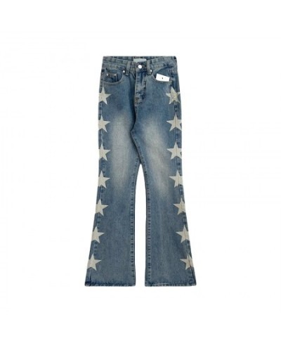 Vintage Star Print Street Style Denim Pants $49.04 - Jeans