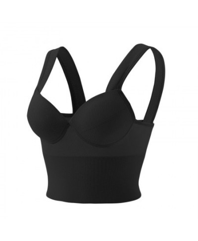 Sexy Women's Tube Top Seamless Sports Tank Top Wireless Underwear Padded Bra Bralette Vest with Deep V-neck Camisole Crop Top...