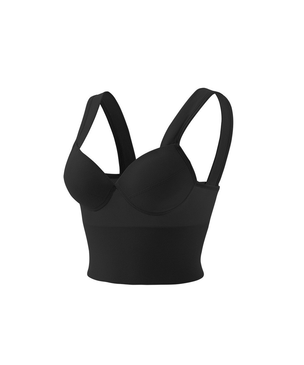 Sexy Women's Tube Top Seamless Sports Tank Top Wireless Underwear Padded Bra Bralette Vest with Deep V-neck Camisole Crop Top...