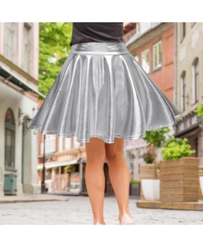 Metallic Skirt Women's Metallic Pleated Skirt Mini Skater Skirt Sun Costume Space Girl Costume 90s Outfit For Ballet Disco $2...