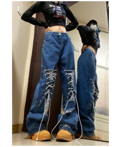 Stacked Denim Streetwear Men's Trousers Casual Jeans Woman Hole Jeans 2023 Denim Pants for Mens vaqueros rotos mujer $62.60 -...