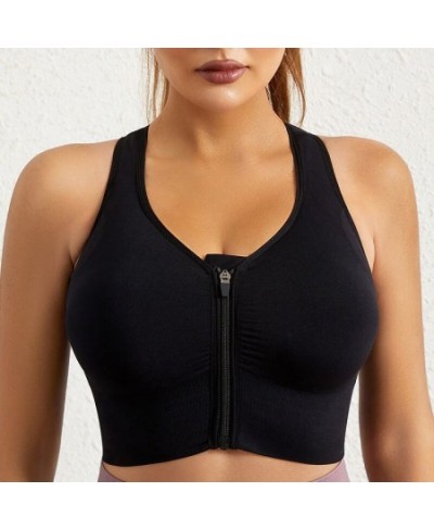 Women's Sports Bra Tops for Girls Fitness Sportswear Gym Underwear with Zipper Running Push Up Lingerie $20.05 - Underwear