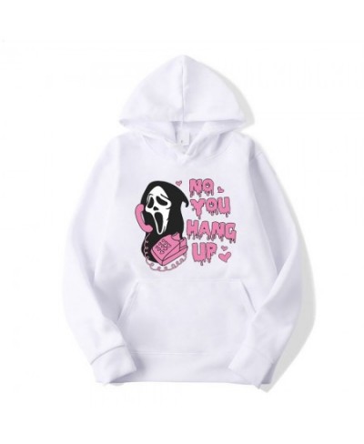 No You Hang Up Sweatshirt Ghost Face Valentine Hoodie Halloween Funny Pullover Hoodies $35.66 - Hoodies & Sweatshirts