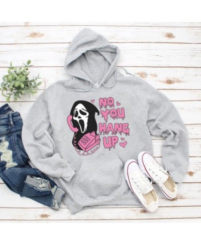 No You Hang Up Sweatshirt Ghost Face Valentine Hoodie Halloween Funny Pullover Hoodies $35.66 - Hoodies & Sweatshirts