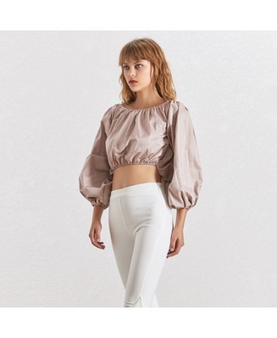 Women Casual Clothes Summer Sexy Backless Blouse Tops Female Lantern Sleeve Shirt Fashion New $75.78 - Tops & Tees