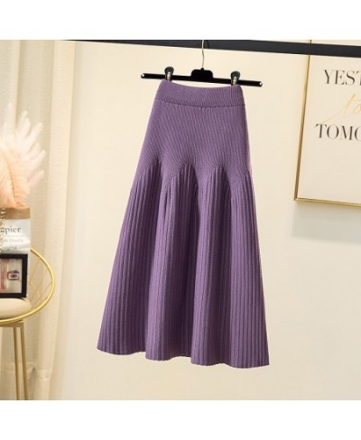 Thickened Knitted Skirt Women's Mid-length Wool Skirt All-match A-line Long Skirt Autumn and Winter $38.26 - Skirts