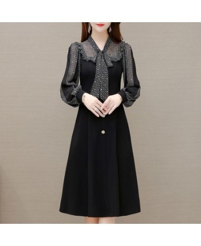 Office Lady Floral Spliced Fashion Dresses 2022 Spring Korean Fake Two Pieces Elegant Female Scarf Collar Long Sleeve Dress $...