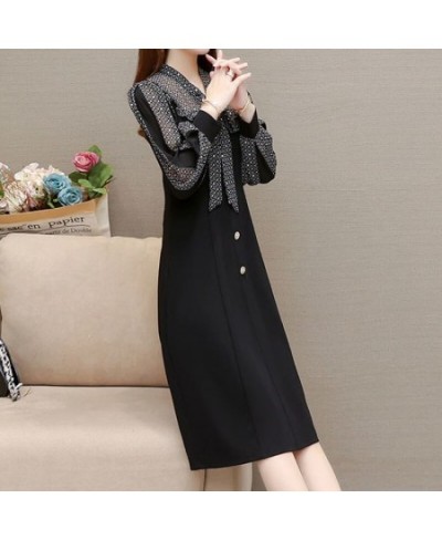 Office Lady Floral Spliced Fashion Dresses 2022 Spring Korean Fake Two Pieces Elegant Female Scarf Collar Long Sleeve Dress $...