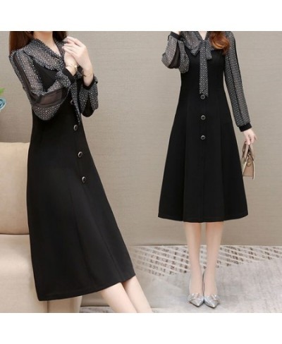 Office Lady Floral Spliced Fashion Dresses 2022 Spring Korean Fake Two Pieces Elegant Female Scarf Collar Long Sleeve Dress $...