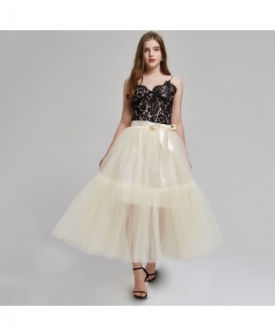 High Quality New 4-layer Large Hem Poncho Skirt Tulle Skirt Multi-layer Solid Mesh Skirt Lace Up Women's Skirt $49.54 - Skirts