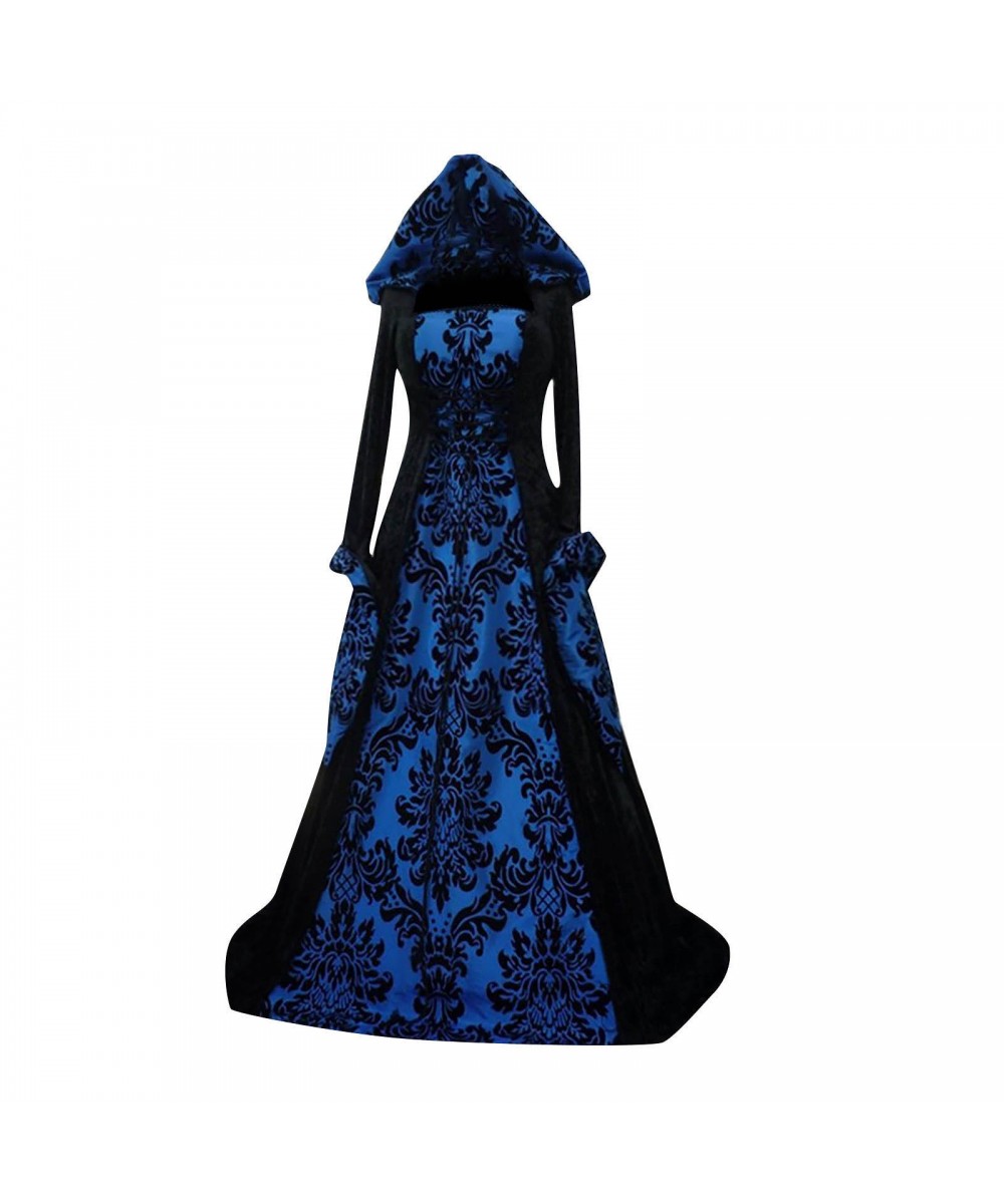 Halloween Costume Wicca Witch Medieval Dress Women Adult Plus Size Scary Cosplay Gothic New Wizard Halloween Costumes for Wom...