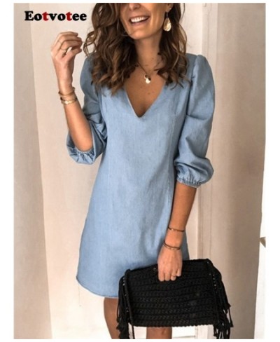 V Neck Dress for Women Spring Summer 2023 New Korean Fashion Solid Chic Dresses Office Ladies Oversized Elegant Dress $37.52 ...