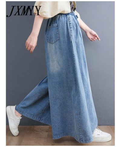 2023 Spring And Summer Fashion New Washed Jeans Wide Leg Pants Retro Casual Simple Loose Large Size Elastic Pants Trendy $47....