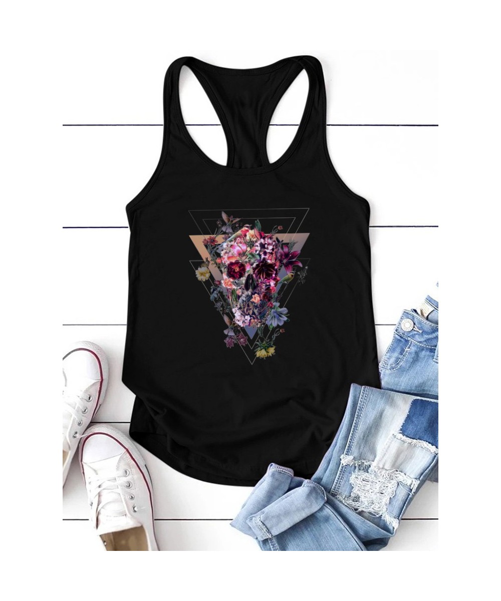 Butterfly Skull Print Funny Womens Tank Tops New Summer Loose Tank Tops Sleeveless Femme Tees Shirt Ropa Mujer Verano 2022 $2...