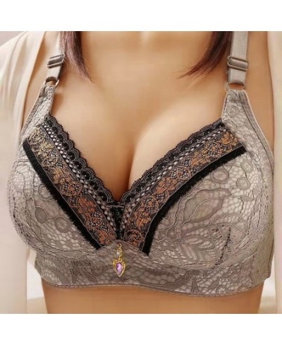 Plus Size Ladies Bra Thin No Steel Ring Comfortable Breathable Bra Adjustable Underwear Push Up Sexy Women Lingerie Bra $14.0...