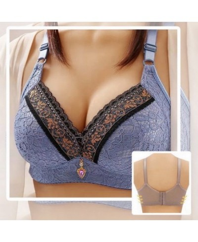 Plus Size Ladies Bra Thin No Steel Ring Comfortable Breathable Bra Adjustable Underwear Push Up Sexy Women Lingerie Bra $14.0...