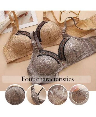 Plus Size Ladies Bra Thin No Steel Ring Comfortable Breathable Bra Adjustable Underwear Push Up Sexy Women Lingerie Bra $14.0...