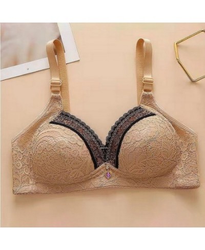 Plus Size Ladies Bra Thin No Steel Ring Comfortable Breathable Bra Adjustable Underwear Push Up Sexy Women Lingerie Bra $14.0...