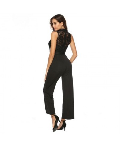 2023 Women Black Jumpsuits Rompers Black Lace Evening Club sexy women Bodycon Playsuits Casual Women Jogging suits A2586 $73....