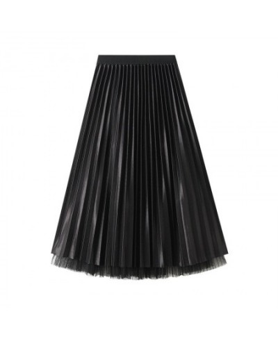 Both Side Wear Tulle Skirt Midi Summer Skirts For Women 2023 Ladies Casual Black High Waist Pleated Skirt Long Skirts Female ...