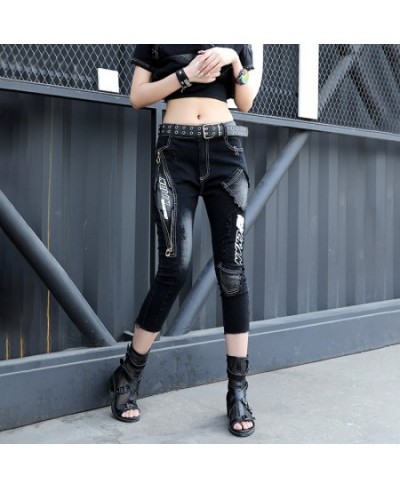 European Thin Denim Jeans Women 2023 Summer New Cool Cropped Pants Black Small Design Feel ZXF028B $107.68 - Jeans