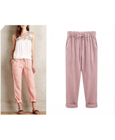 Plus Size Harem Pants Women linen Casual Spring Autumn High Waist Ankle-Length Comfotable Pants Female $26.55 - Pants & Capris