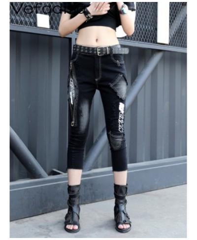 European Thin Denim Jeans Women 2023 Summer New Cool Cropped Pants Black Small Design Feel ZXF028B $107.68 - Jeans